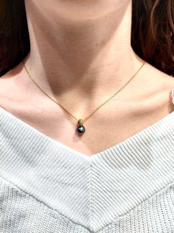 PENDENTIF PERLE DE TAHITI ET DIAMANTS — vue 2