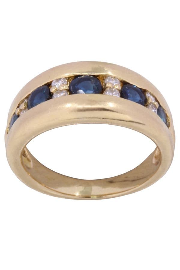 BAGUE MODERNE SAPHIRS ET DIAMANTS — vue 1