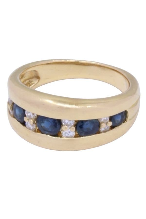 BAGUE MODERNE SAPHIRS ET DIAMANTS — vue 3
