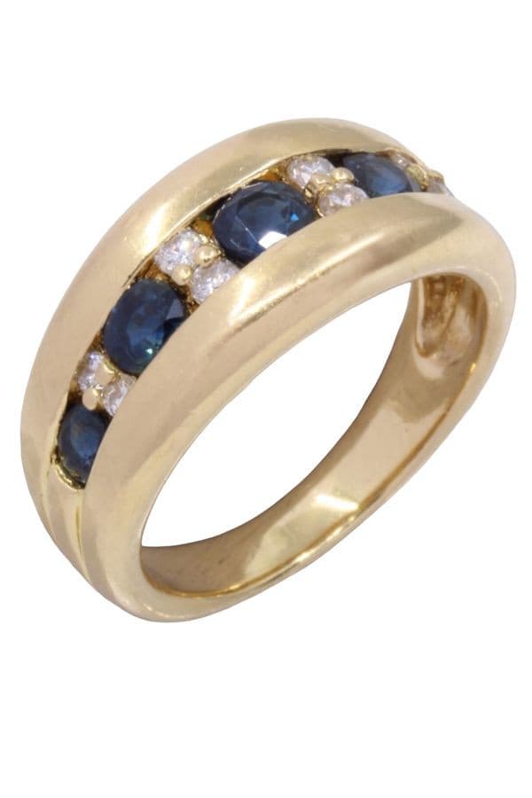 BAGUE MODERNE SAPHIRS ET DIAMANTS — vue 4
