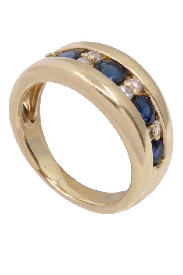 BAGUE MODERNE SAPHIRS ET DIAMANTS — vue 5
