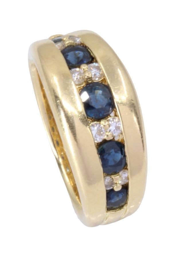 BAGUE MODERNE SAPHIRS ET DIAMANTS — vue 6