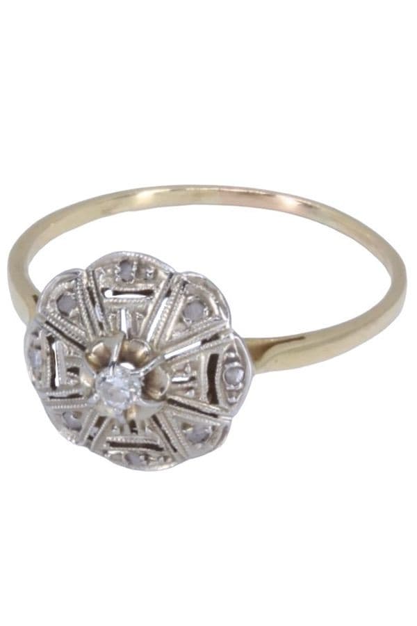 BAGUE ART-DÉCO DIAMANTS — vue 3