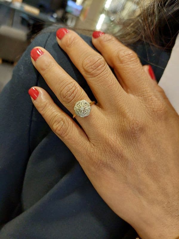 BAGUE ART-DÉCO DIAMANTS — vue 2