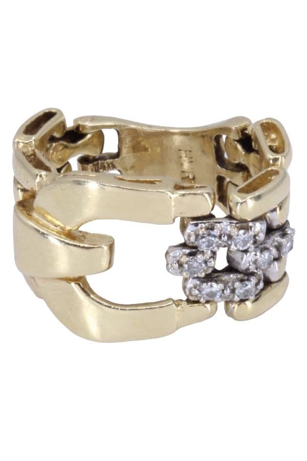 BAGUE MODERNE ARTICULÉE DIAMANTS — vue 1