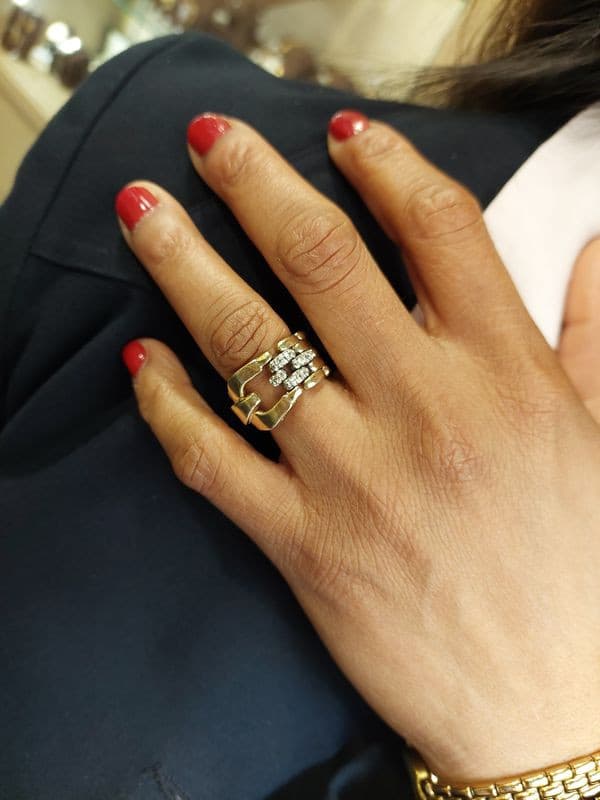 BAGUE MODERNE ARTICULÉE DIAMANTS — vue 2