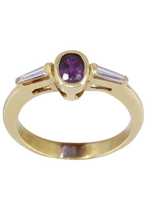 BAGUE MODERNE DIAMANTS ET RUBIS — vue 1