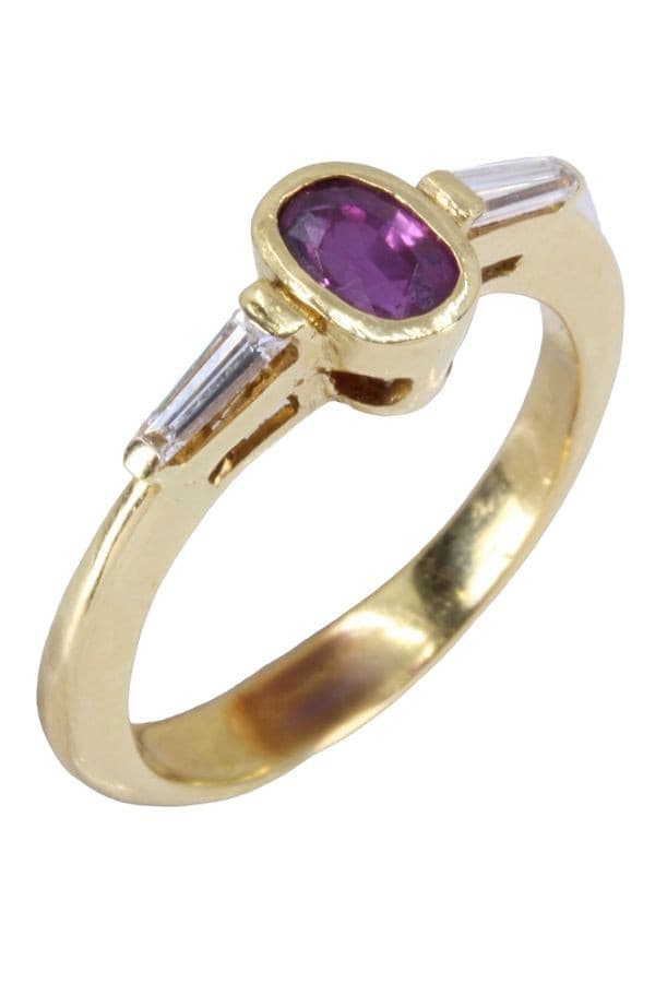 BAGUE MODERNE DIAMANTS ET RUBIS — vue 3