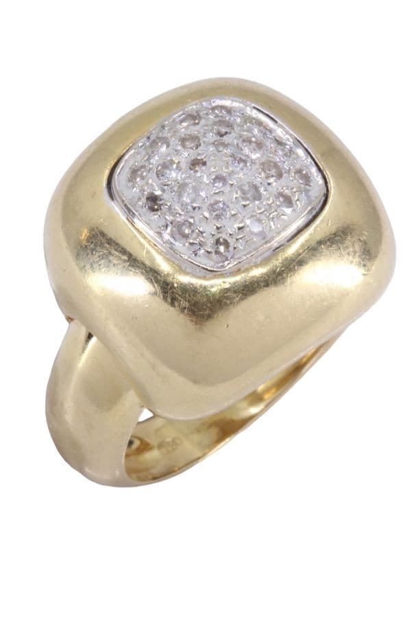 BAGUE MODERNE PAVAGE DIAMANTS — vue 4