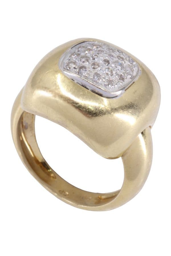 BAGUE MODERNE PAVAGE DIAMANTS — vue 6