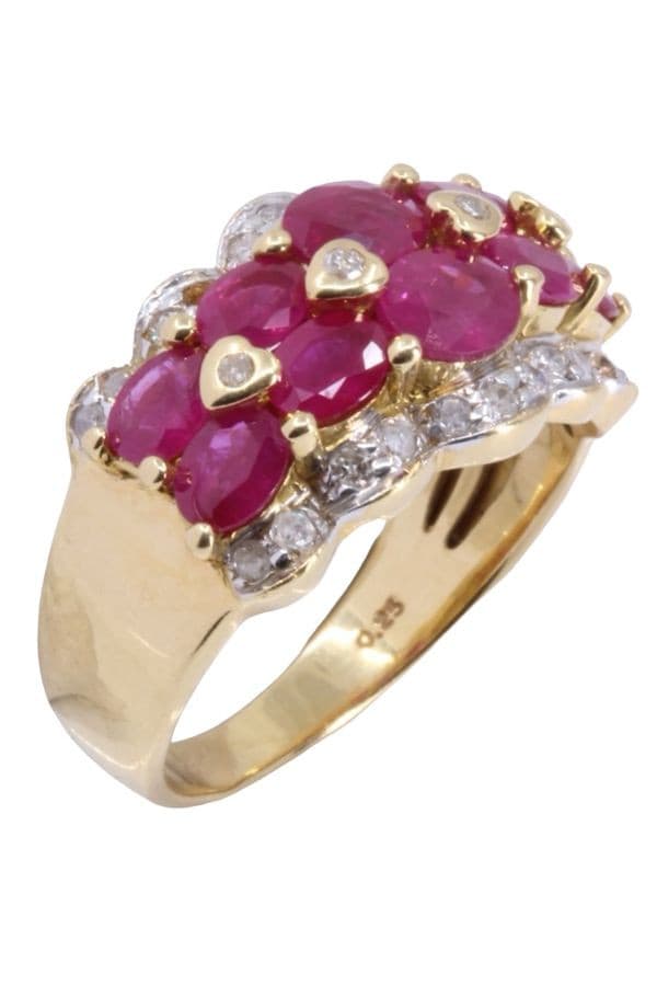 BAGUE MODERNE RUBIS ET DIAMANTS — vue 3