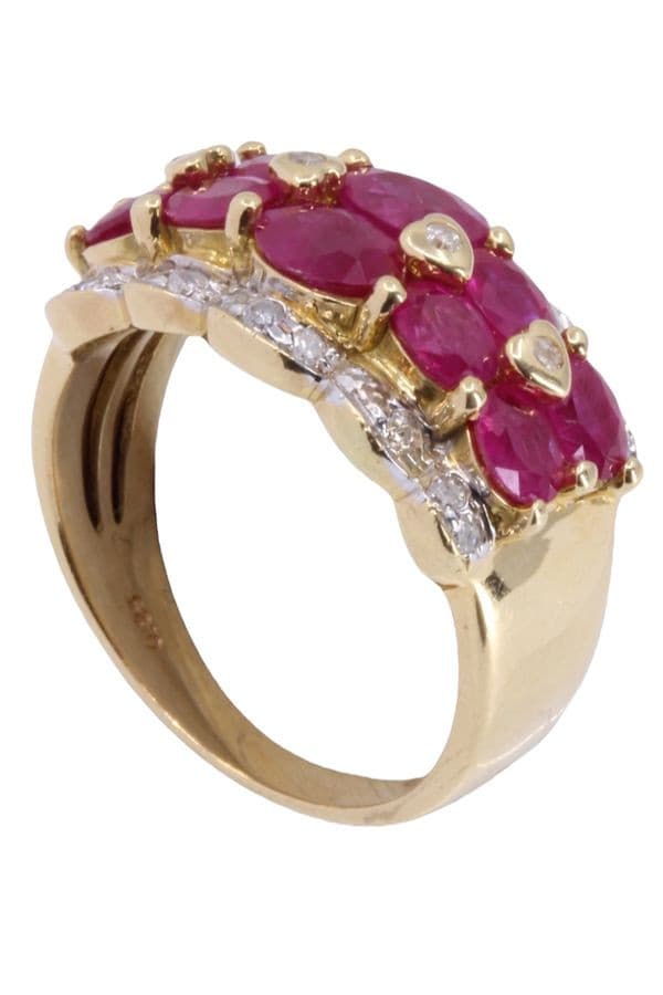 BAGUE MODERNE RUBIS ET DIAMANTS — vue 4
