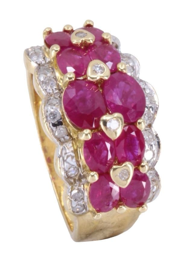 BAGUE MODERNE RUBIS ET DIAMANTS — vue 5