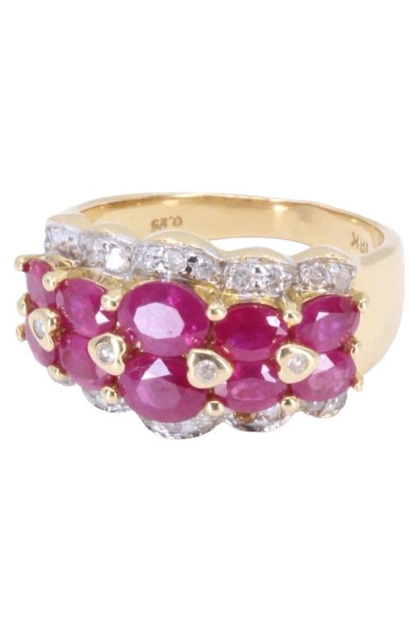 BAGUE MODERNE RUBIS ET DIAMANTS — vue 6