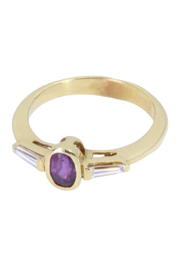 BAGUE MODERNE DIAMANTS ET RUBIS — vue 6