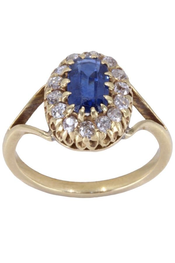 BAGUE MARGUERITE SAPHIR ET DIAMANTS — vue 1