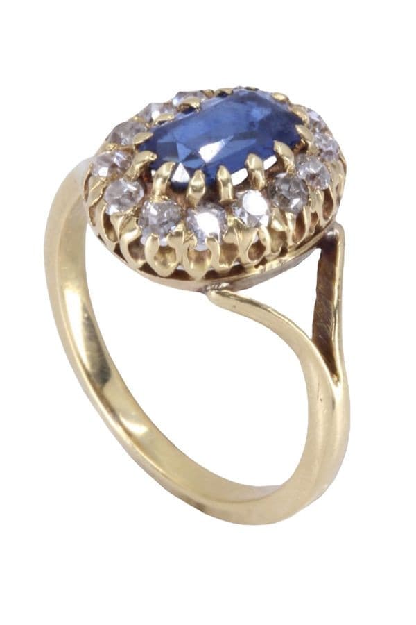 BAGUE MARGUERITE SAPHIR ET DIAMANTS — vue 5