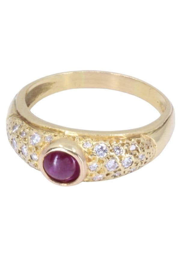 BAGUE JONC RUBIS ET DIAMANTS — vue 6