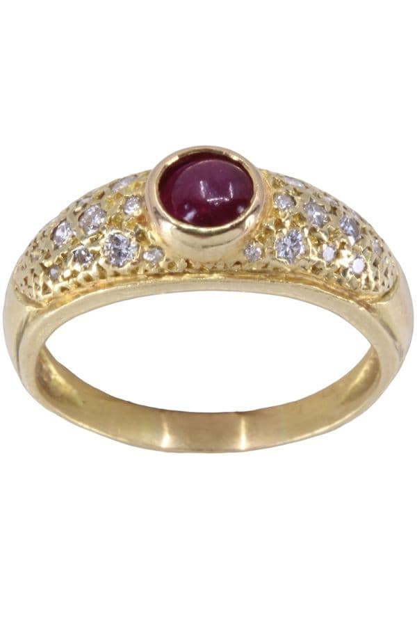BAGUE JONC RUBIS ET DIAMANTS — vue 1