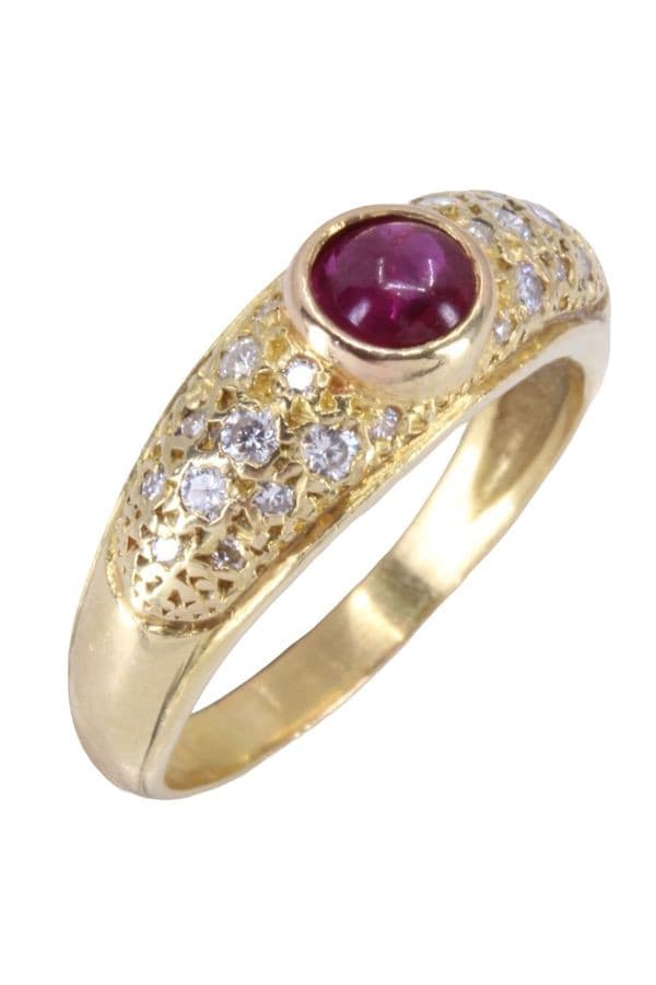 BAGUE JONC RUBIS ET DIAMANTS — vue 5