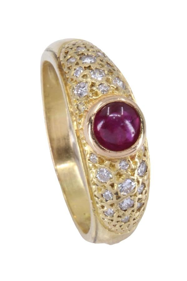 BAGUE JONC RUBIS ET DIAMANTS — vue 4
