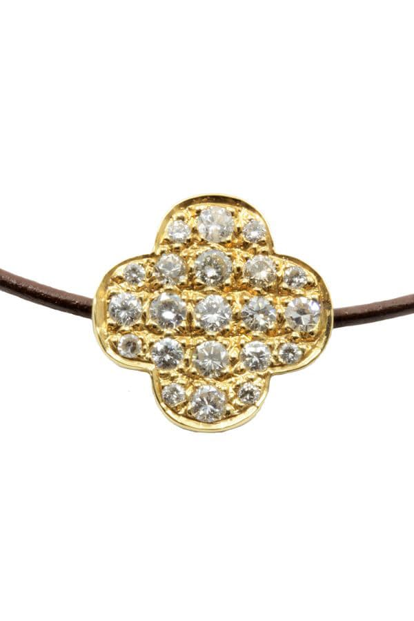 BRACELET CORDON TRÈFLE DIAMANTÉ — vue 2