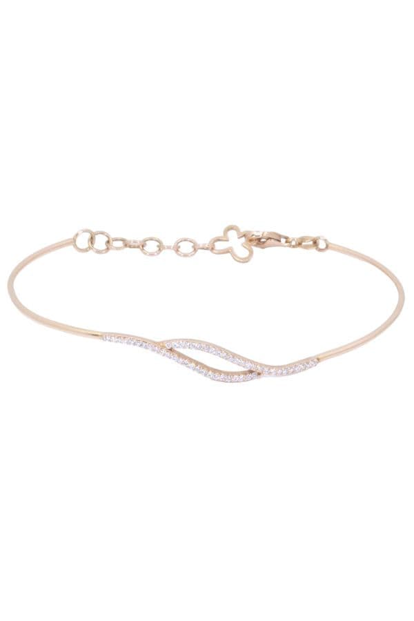 BRACELET JONC OUVRANT DIAMANTS — vue 1
