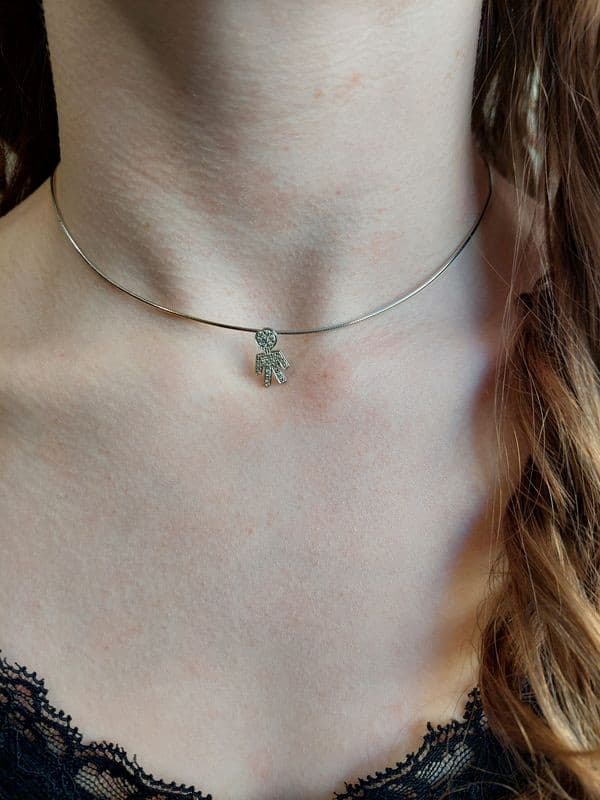 COLLIER BONHOMME DIAMANTÉ — vue 2