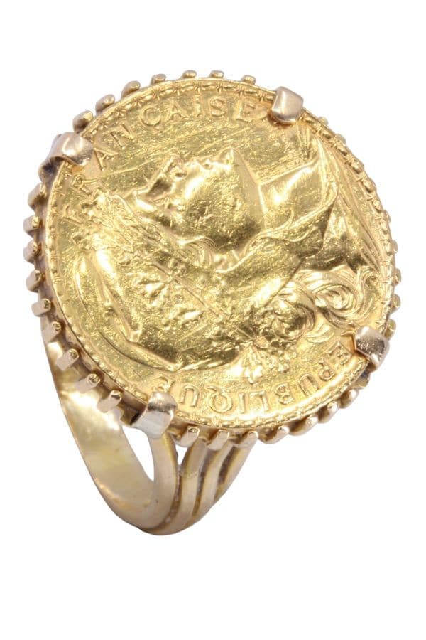 BAGUE PIÈCE 20 FRANCS MARIANNE — vue 3