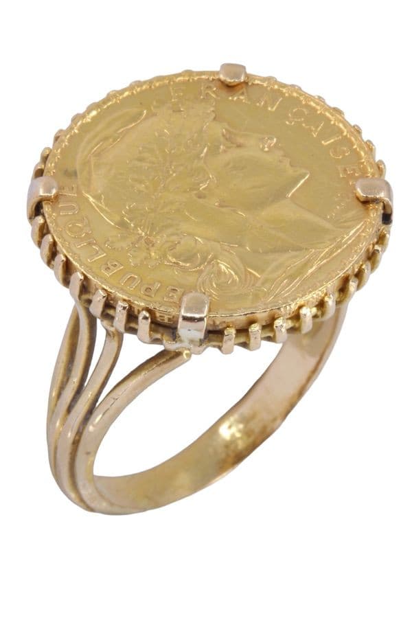 BAGUE PIÈCE 20 FRANCS MARIANNE — vue 4