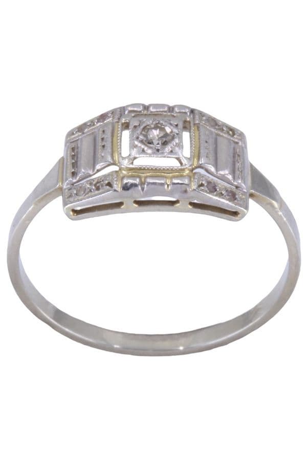 BAGUE ART-DÉCO DIAMANT — vue 1