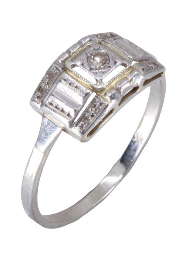 BAGUE ART-DÉCO DIAMANT — vue 3