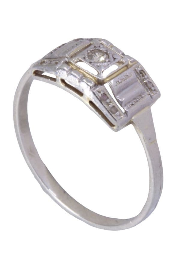 BAGUE ART-DÉCO DIAMANT — vue 5