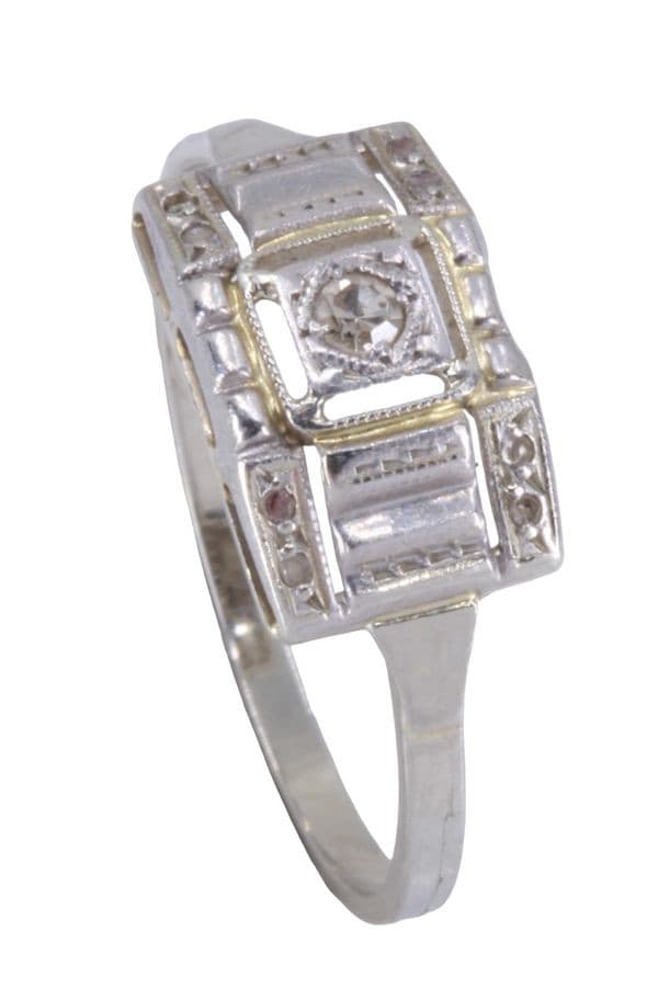 BAGUE ART-DÉCO DIAMANT — vue 4