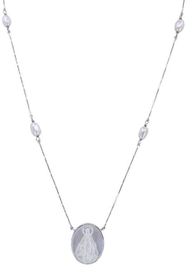 COLLIER VIERGE PERLES ET NACRE — vue 1