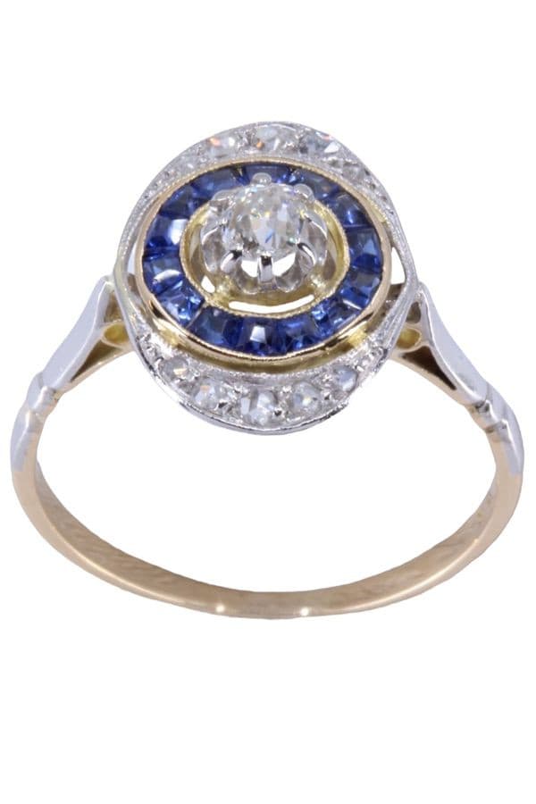 MARQUISE ART-DÉCO SAPHIRS ET DIAMANTS — vue 1