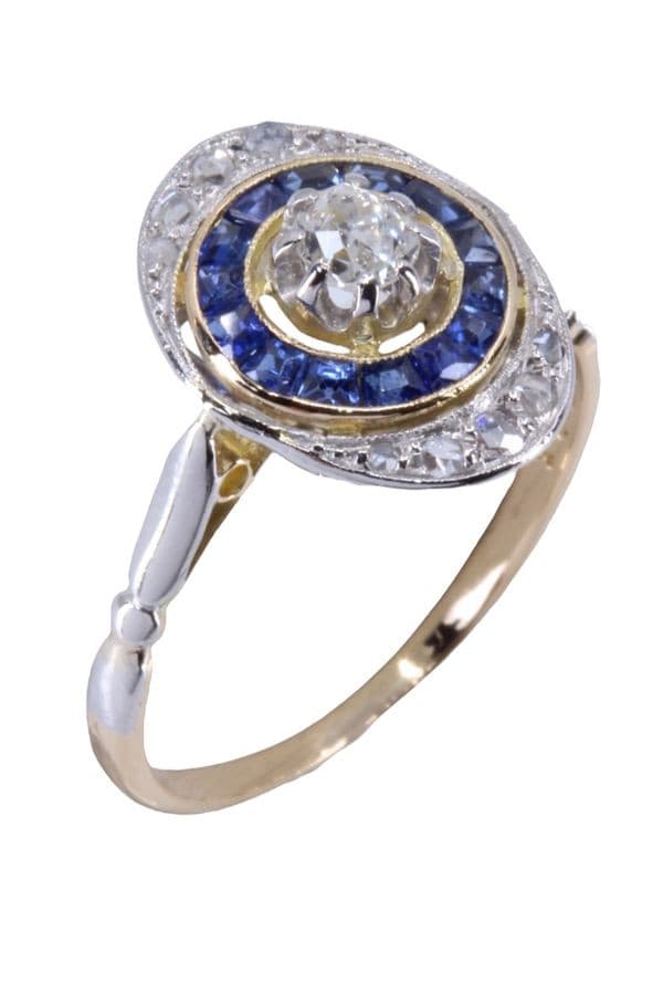 MARQUISE ART-DÉCO SAPHIRS ET DIAMANTS — vue 3