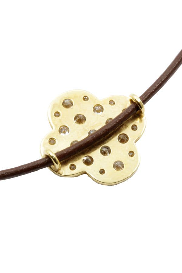 BRACELET CORDON TRÈFLE DIAMANTÉ — vue 3