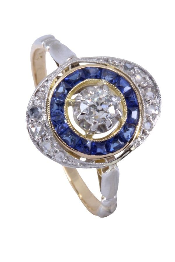 MARQUISE ART-DÉCO SAPHIRS ET DIAMANTS — vue 5