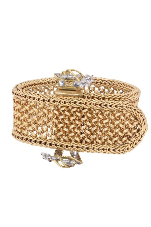 BRACELET MANCHETTE CEINTURE DIAMANTS — vue 3
