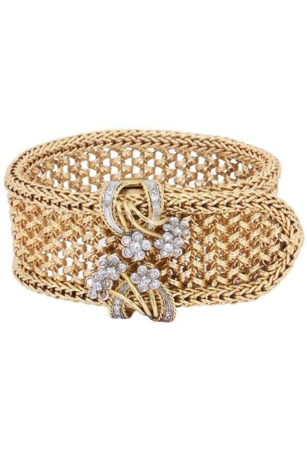 BRACELET MANCHETTE CEINTURE DIAMANTS
