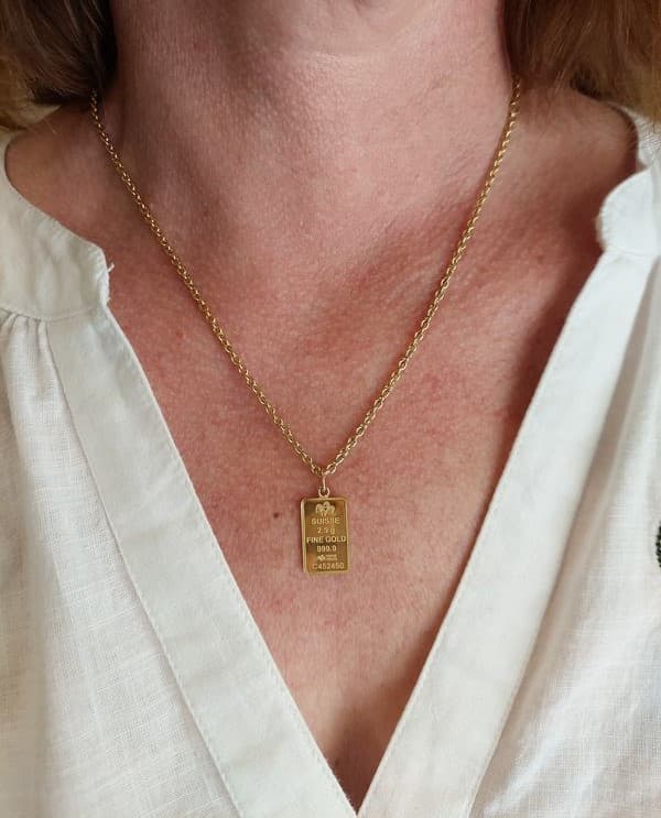 PENDENTIF LINGOTIN 2.5 GRAMMES "LADY FORTUNA" — vue 2
