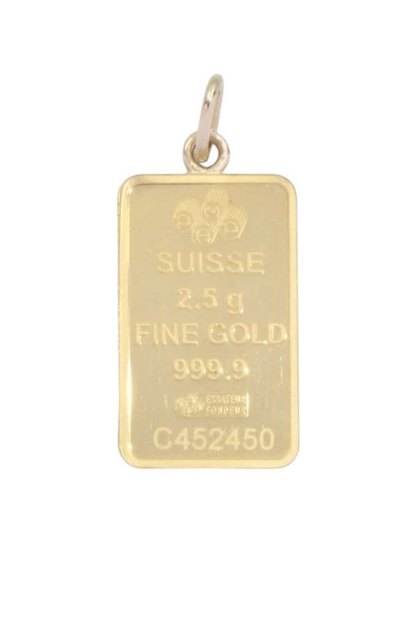 PENDENTIF LINGOTIN 2.5 GRAMMES "LADY FORTUNA" — vue 1