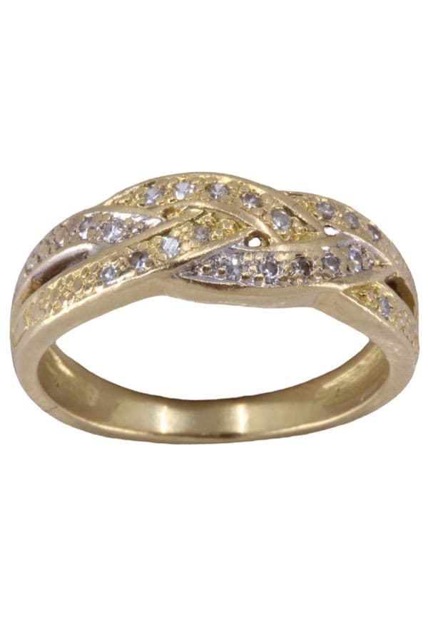BAGUE MODERNE ENTRELACÉE DIAMANTS — vue 1