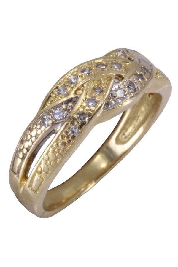 BAGUE MODERNE ENTRELACÉE DIAMANTS — vue 3