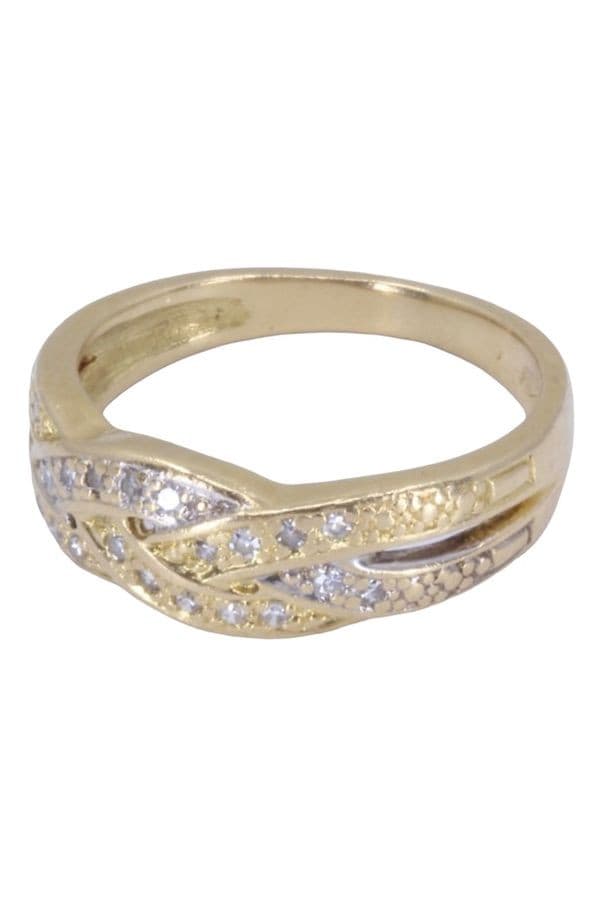 BAGUE MODERNE ENTRELACÉE DIAMANTS — vue 5