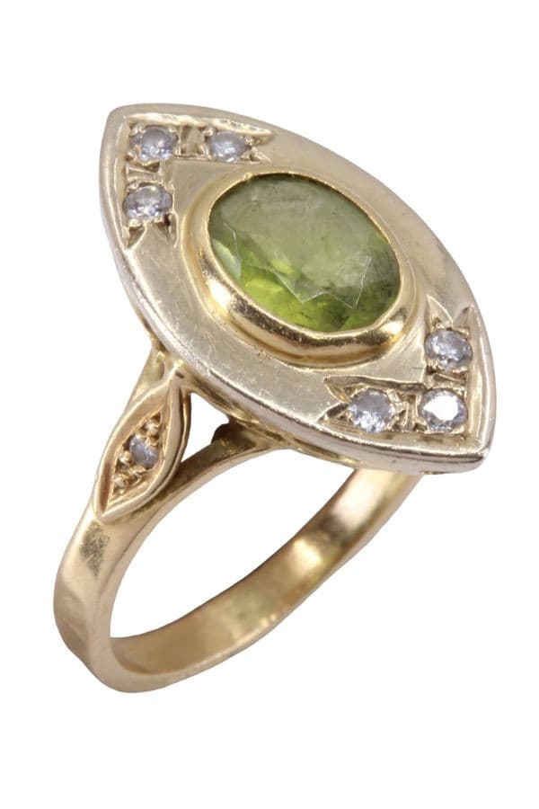 MARQUISE PÉRIDOT ET DIAMANTS — vue 4