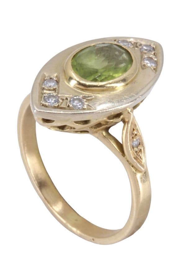 MARQUISE PÉRIDOT ET DIAMANTS — vue 5