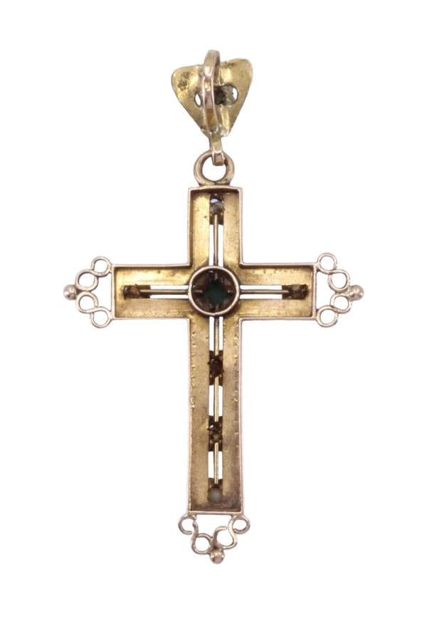 CROIX NAPOLÉON III PERLES ET AGATE — vue 3