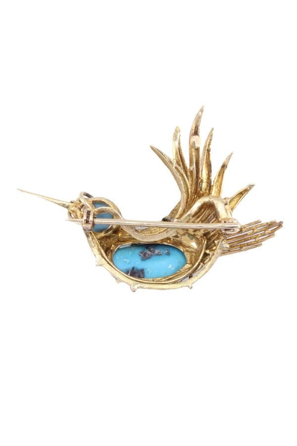 BROCHE OISEAU TURQUOISES — vue 2